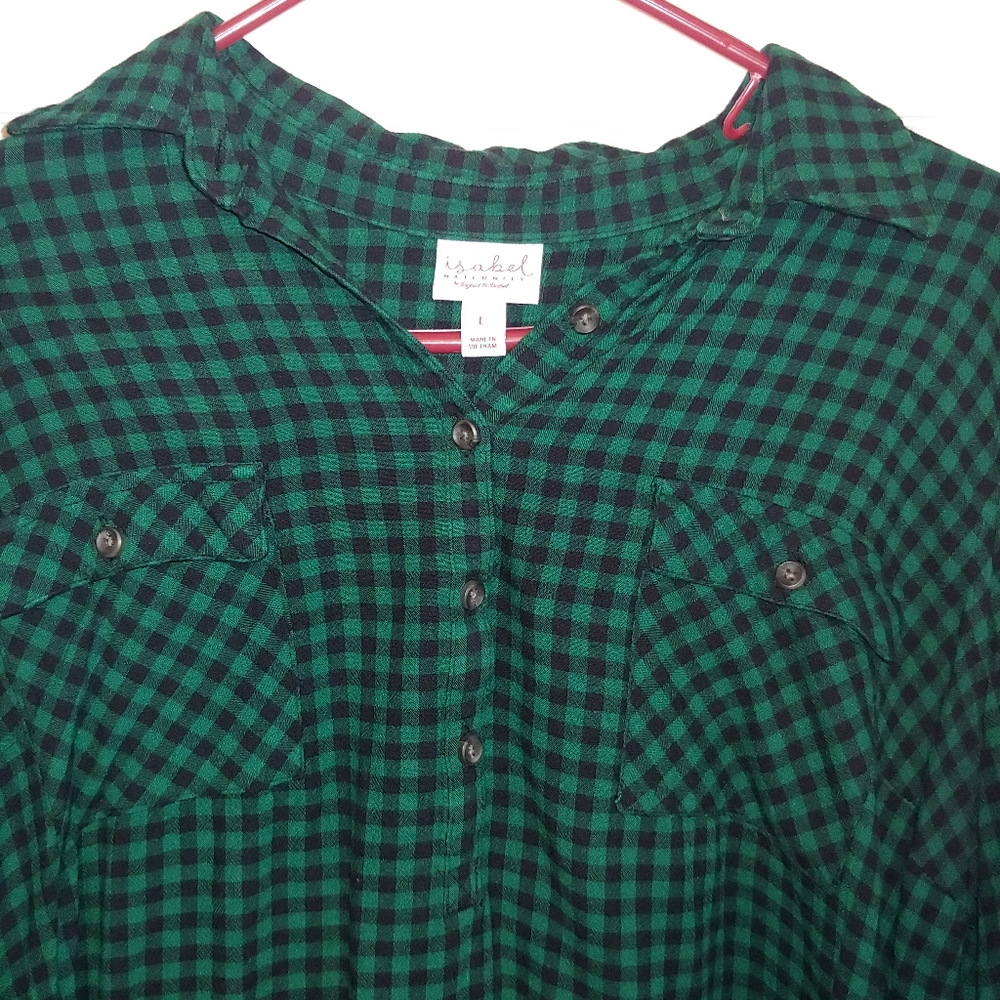 Isabel Maternity Plaid Top